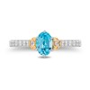 Thumbnail Image 4 of Enchanted Disney Jasmine Oval Swiss Blue Topaz and 1/3 CT. T.W. Diamond Engagement Ring in 14K Two-Tone Gold - Size 7