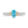 Thumbnail Image 3 of Enchanted Disney Jasmine Oval Swiss Blue Topaz and 1/3 CT. T.W. Diamond Engagement Ring in 14K Two-Tone Gold - Size 7