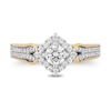 Thumbnail Image 3 of Enchanted Disney Jasmine 3/4 CT. T.W. Diamond Tilted Frame Split Shank Engagement Ring in 14K Two-Tone Gold – Size 7