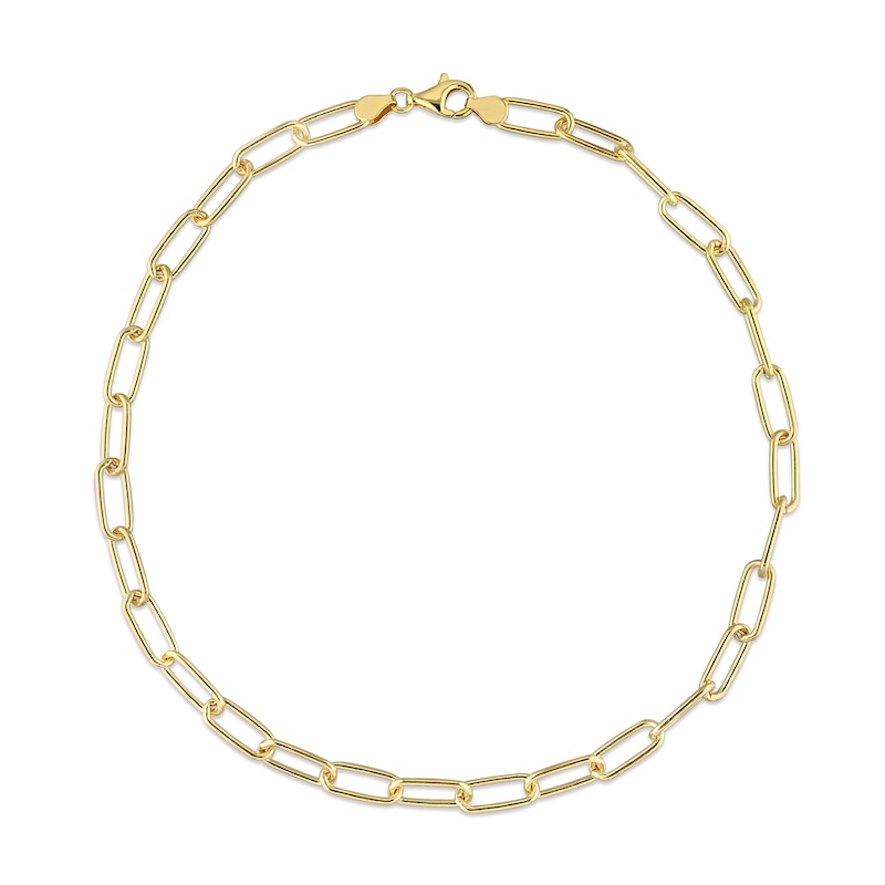 Main Image 3 of 6.0mm Paper Clip Chain Necklace in Sterling Silver with Yellow Rhodium - 16"