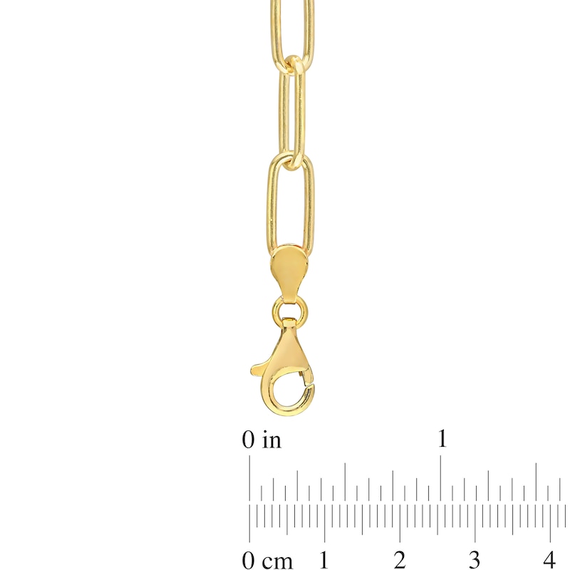 Main Image 4 of 6.0mm Paper Clip Chain Necklace in Sterling Silver with Yellow Rhodium - 16"