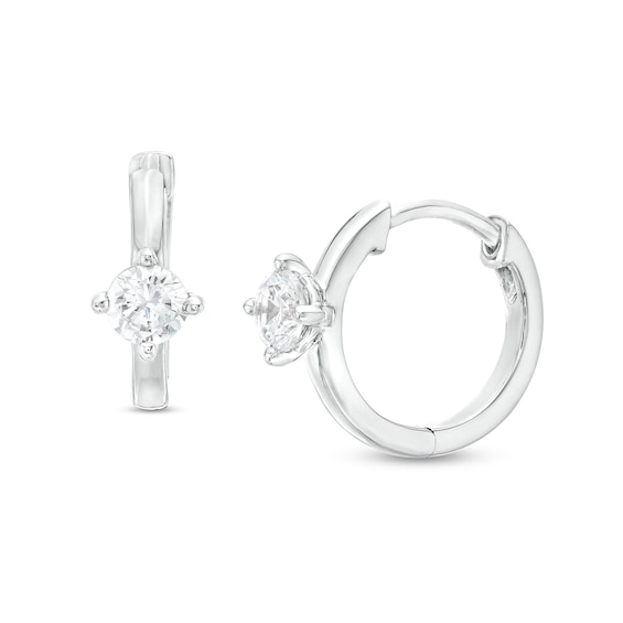 1/2 CT. T.w. Certified Lab-Created Diamond Solitaire Hoop Earrings in 14K White Gold (F/Si2)