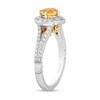 Thumbnail Image 2 of Enchanted Disney Belle Citrine and 1/2 CT. T.W. Diamond Floral Frame Split Shank Engagement Ring in 14K Two-Tone Gold