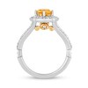 Thumbnail Image 3 of Enchanted Disney Belle Citrine and 1/2 CT. T.W. Diamond Floral Frame Split Shank Engagement Ring in 14K Two-Tone Gold