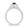 Thumbnail Image 2 of Enchanted Disney Cinderella Pear-Shaped London Blue Topaz and 1/3 CT. T.W. Diamond Engagement Ring in 14K White Gold