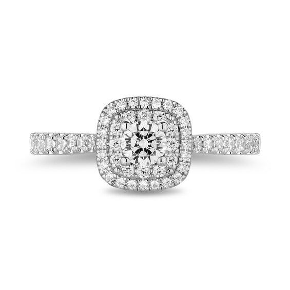 Enchanted Disney Snow White 3/4 CT. T.w. Diamond Double Cushion-Shaped Frame Engagement Ring in 14K Two-Tone Gold