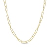 Thumbnail Image 1 of 5.0mm Diamond-Cut Paper Clip Chain Necklace in Sterling Silver with Yellow Rhodium - 24"