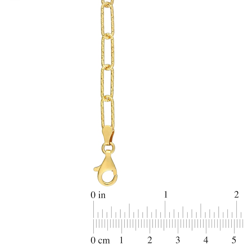 Main Image 4 of 5.0mm Diamond-Cut Paper Clip Chain Necklace in Sterling Silver with Yellow Rhodium - 24"
