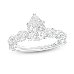 2 CT. T.W. Certified Pear-Shaped Lab-Grown Diamond Twist Shank Engagement Ring in 14K White Gold (F/VS2)