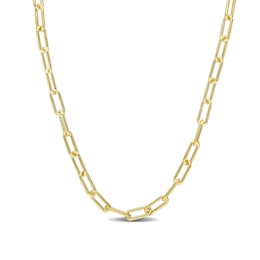 3.5mm Paper Clip Chain Necklace in Sterling Silver with Yellow Rhodium - 20"