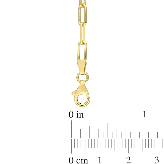 3.5mm Paper Clip Chain Necklace in Sterling Silver with Yellow Rhodium - 20"