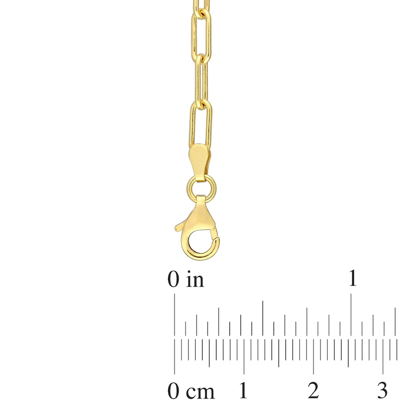Main Image 4 of 3.5mm Paper Clip Chain Necklace in Sterling Silver with Yellow Rhodium - 20"