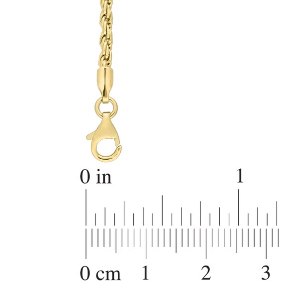 2.2mm Rope Chain Necklace in Sterling Silver with Yellow Rhodium - 16"