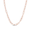 Thumbnail Image 1 of 3.5mm Paper Clip Chain Necklace in Sterling Silver with Rose Rhodium
