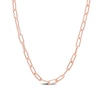 Thumbnail Image 0 of 3.5mm Paper Clip Chain Necklace in Sterling Silver with Rose Rhodium