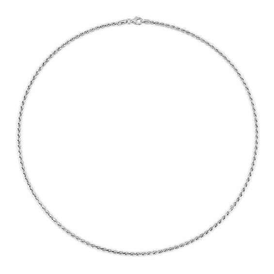 2.2mm Rope Chain Necklace in Sterling Silver - 20"