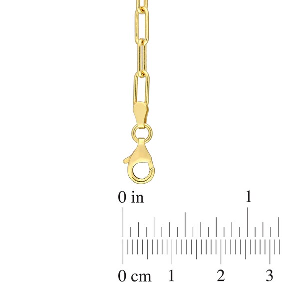 3.5mm Paper Clip Chain Necklace in Sterling Silver with Yellow Rhodium - 16"