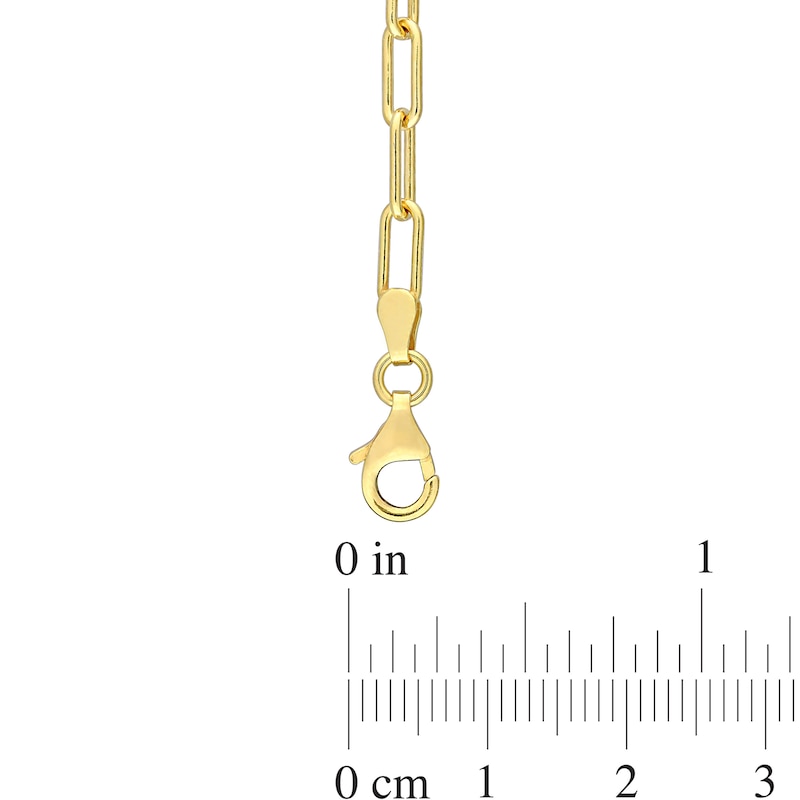 Main Image 4 of 3.5mm Paper Clip Chain Necklace in Sterling Silver with Yellow Rhodium - 16"