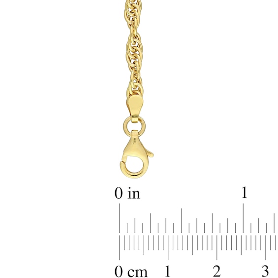 3.7mm Singapore Chain Necklace in Sterling Silver with Yellow Rhodium - 20"