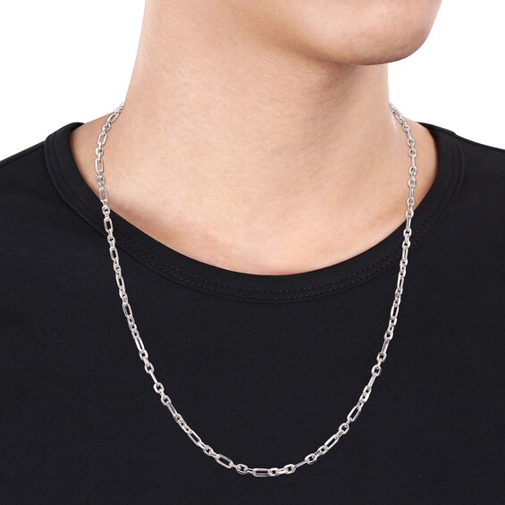 3.0mm Figaro Chain Necklace in Sterling Silver - 20"