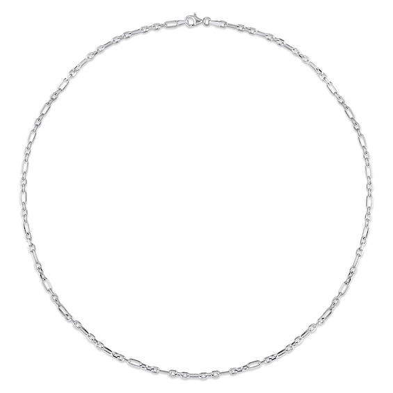 3.0mm Figaro Chain Necklace in Sterling Silver - 20"