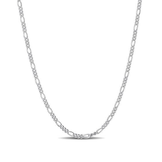 2.2mm Figaro Chain Necklace in Sterling Silver - 24"