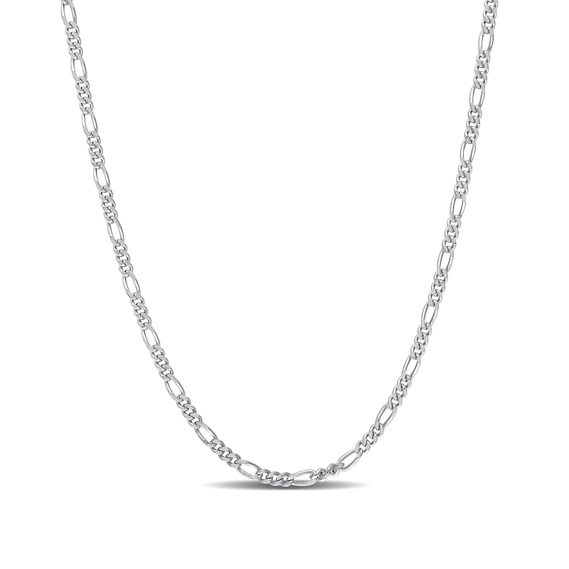 2.2mm Figaro Chain Necklace in Sterling Silver - 24\