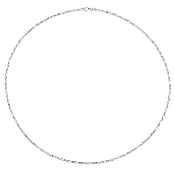 2.2mm Figaro Chain Necklace in Sterling Silver - 24"