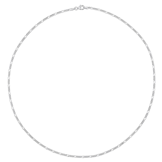 2.2mm Figaro Chain Necklace in Sterling Silver - 20"