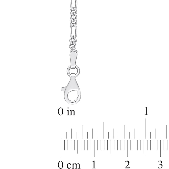 2.2mm Figaro Chain Necklace in Sterling Silver - 20"