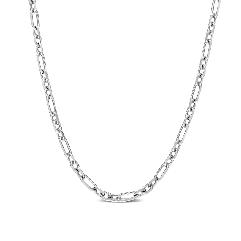 Zales Men's Solid Sterling Silver Figaro Chain Necklace