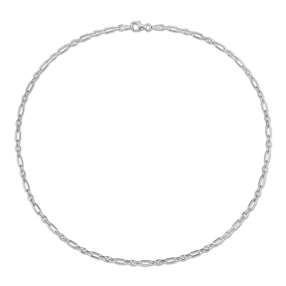3.0mm Figaro Chain Necklace in Sterling Silver - 16"