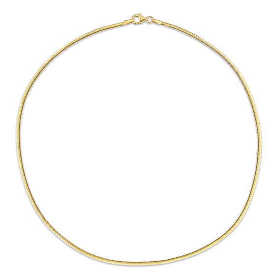 2.0mm Herringbone Chain Necklace in Sterling Silver with Yellow Rhodium - 16"