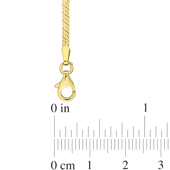2.0mm Herringbone Chain Necklace in Sterling Silver with Yellow Rhodium - 16"