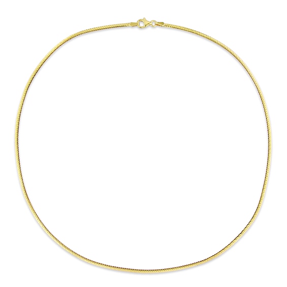 2.0mm Herringbone Chain Necklace in Sterling Silver with Yellow Rhodium