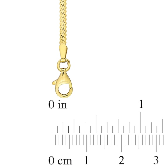 2.0mm Herringbone Chain Necklace in Sterling Silver with Yellow Rhodium