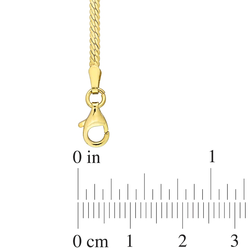 2.0mm Herringbone Chain Necklace in Sterling Silver with Yellow Rhodium