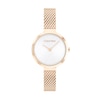 Thumbnail Image 1 of Ladies' Calvin Klein Rose-Tone IP Mesh Watch with White Dial (Model: 25200083)
