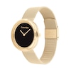 Thumbnail Image 2 of Ladies' Calvin Klein Gold-Tone IP Mesh Watch with Black Dial (Model: 25200012)