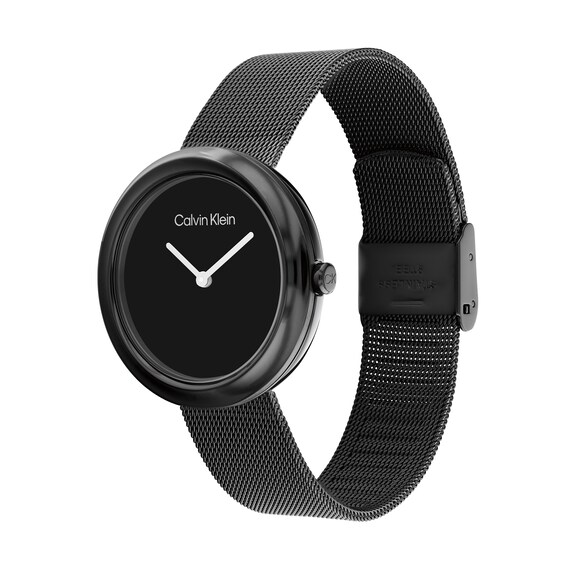 Ladies' Calvin Klein Black IP Mesh Watch (Model: 25200015)