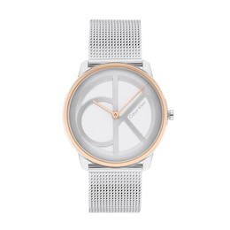 Calvin Klein Two-Tone IP Mesh Watch with Silver-Tone Dial (Model: 25200033)