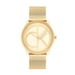 Calvin Klein Gold-Tone IP Mesh Watch (Model: 25200034)