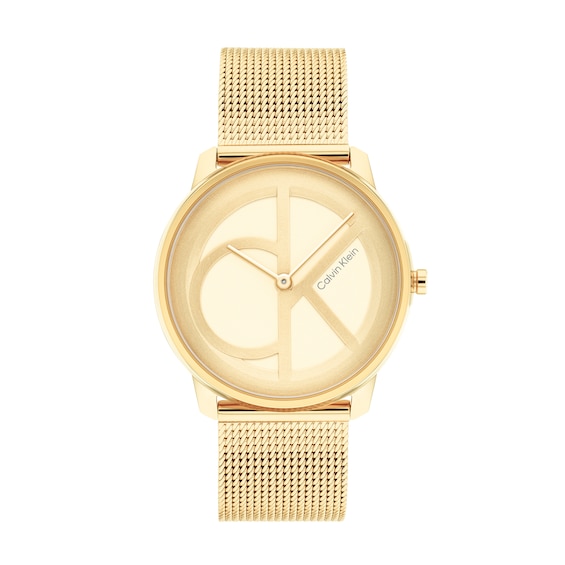 Calvin Klein Gold-Tone IP Mesh Watch (Model: 25200034)
