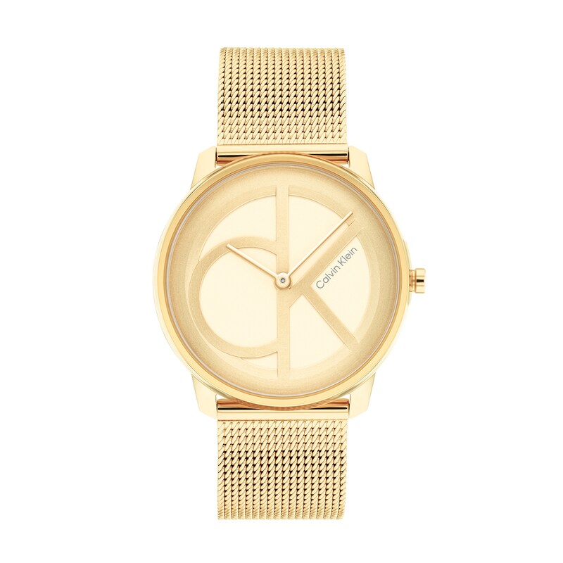 Main Image 1 of Calvin Klein Gold-Tone IP Mesh Watch (Model: 25200034)