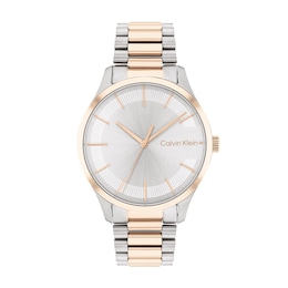 Calvin Klein Two-Tone IP Watch with Silver-Tone Dial (Model: 25200044)
