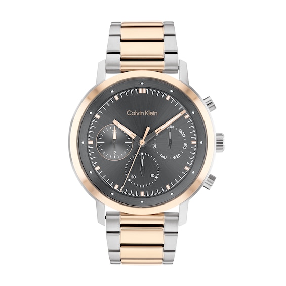 Men's Calvin Klein Two-Tone IP Chronograph Watch with Grey Dial (Model: 25200064)