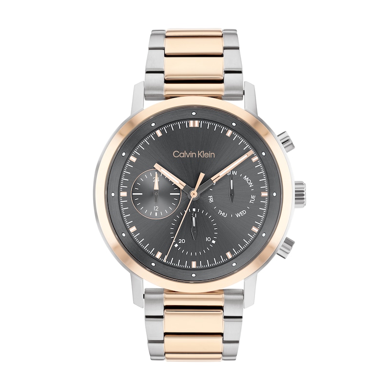 Main Image 1 of Men's Calvin Klein Two-Tone IP Chronograph Watch with Grey Dial (Model: 25200064)