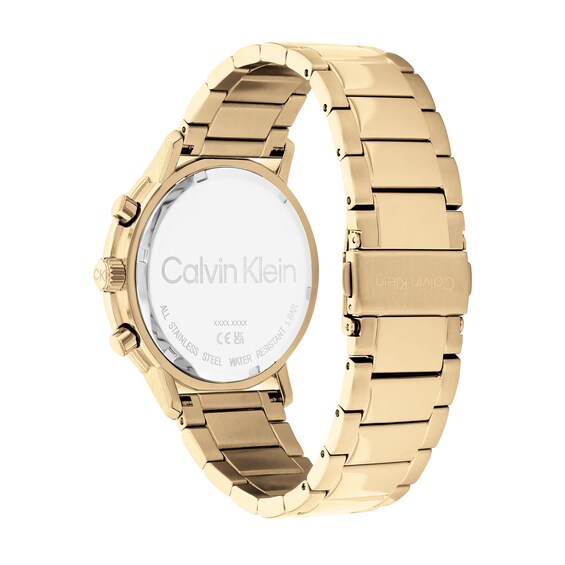Men's Calvin Klein Gold-Tone IP Chronograph Watch with Black Dial (Model: 25200065)