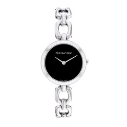 Ladies' Calvin Klein Link Bracelet Watch with Black Dial (Model: 25000005)