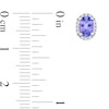 Thumbnail Image 4 of Oval Tanzanite and 1/15 CT. T.W. Diamond Frame Stud Earrings in 10K White Gold